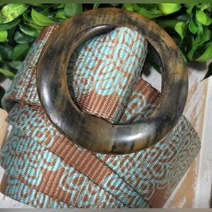 Croakies Belt Created Bozeman Montana, Excellent Shape, Baby Blue & Bronze. EUC